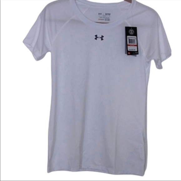 🔴 UNDER ARMOUR Women's Crew Neck Short Sleeve Locker Tee White - Picture 4 of 4